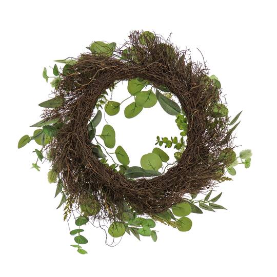 22" Eucalyptus & Baby’s Breath Spring Wreath